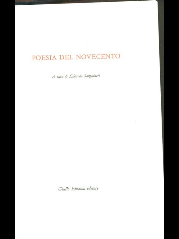 Poesia del novecento