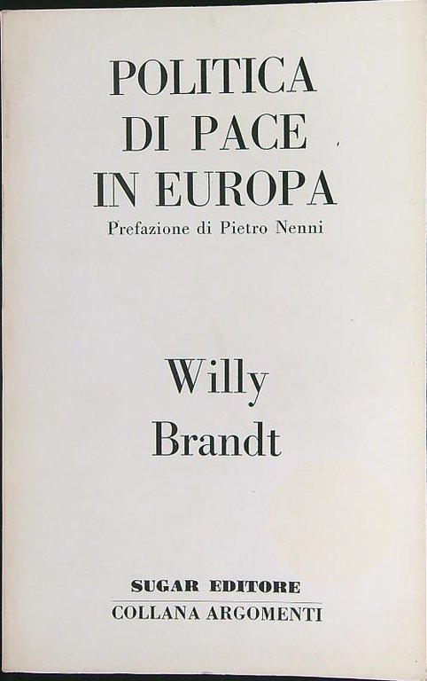 Politica di pace in Europa