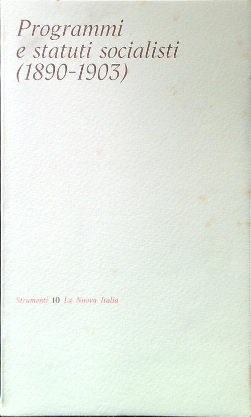 Programmi e statuti socialisti (1890-1903)