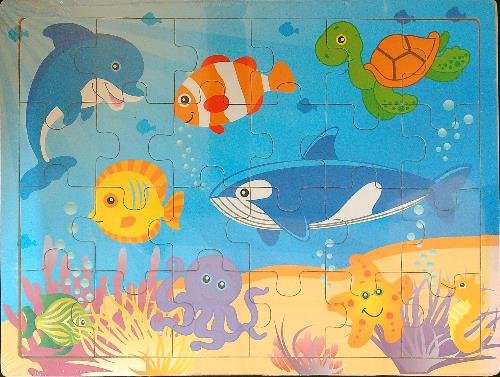 Puzzle in legno. In fondo al mare