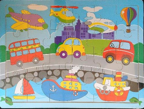 Puzzle in legno. Mezzi di trasporto