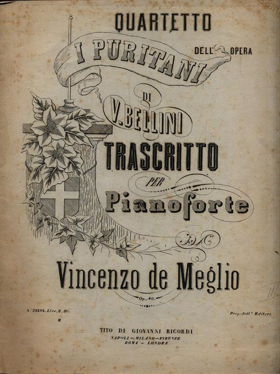 Quartetto dell'opera i puritani di V. Bellini trascritto per pianoforte … | Immagine Gallery 2