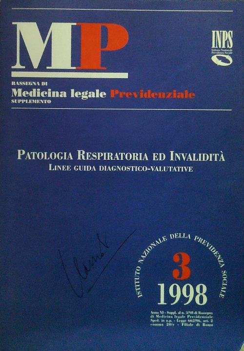 Rassegna di Medicina legale Previdenziale. Supplemento 3/1998