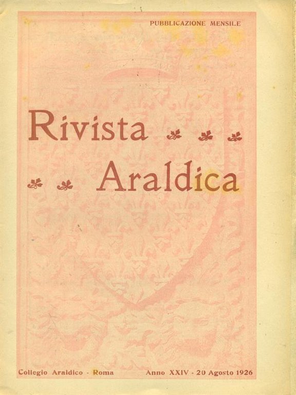 Rivista Araldica Anno XXIV - 20 Agosto 1926 | Immagine Gallery 2