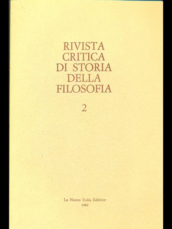 Rivista critica di storia della filosofia - 2-1982