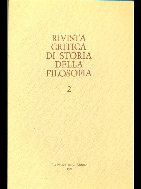 Rivista critica di storia della filosofia - 2-1982