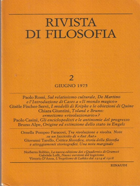 Rivista di filosofia 2/giugno 1975