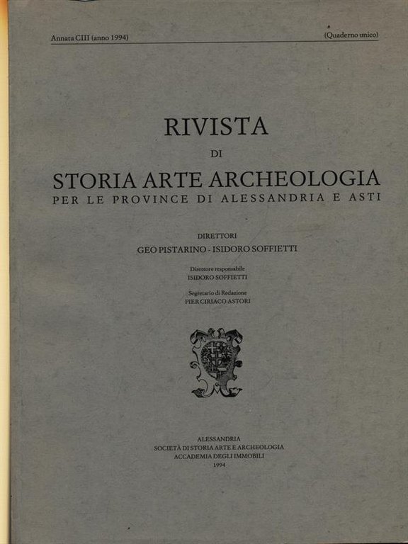 Rivista di storia arte archeologia per le province di Alessandria …