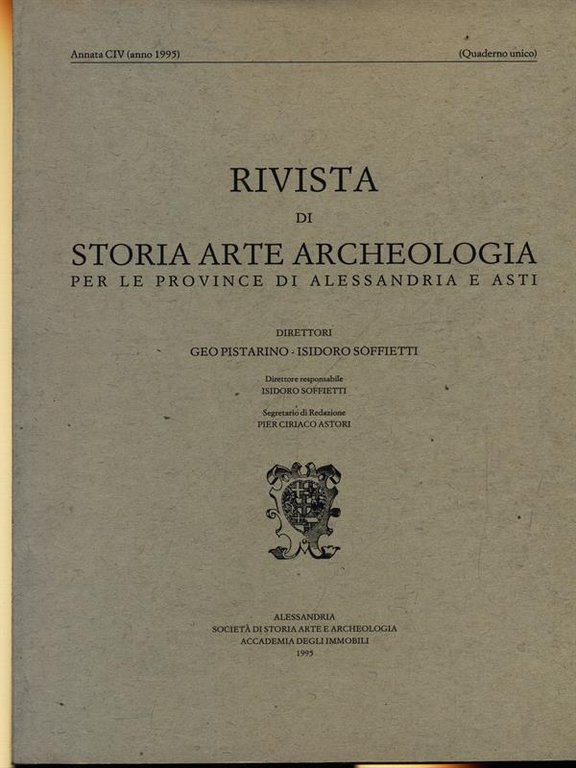 Rivista di storia arte archeologia per le province di Alessandria …