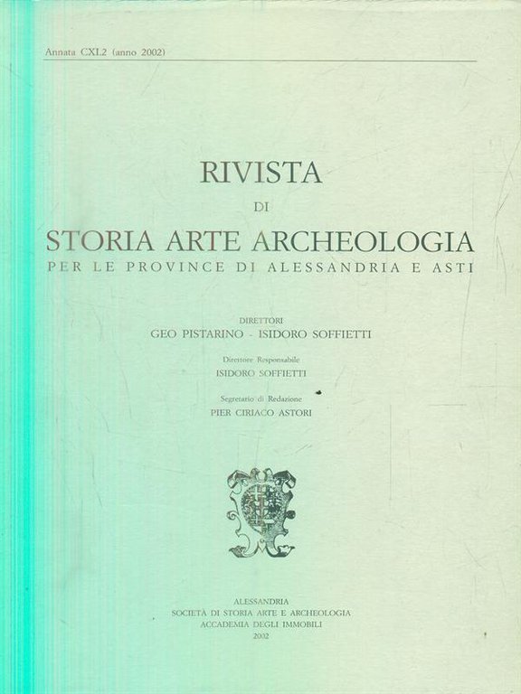 Rivista di storia arte archeologia per le province di Alessandria …