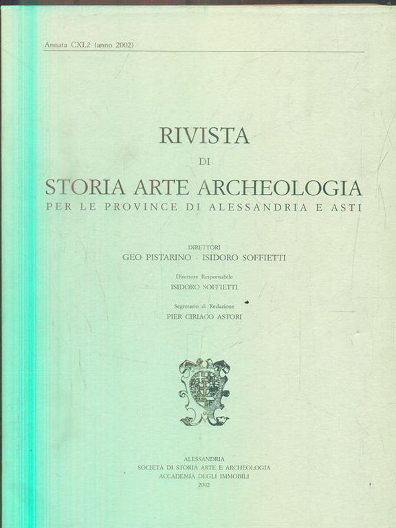 Rivista di storia arte archeologia per le province di Alessandria …