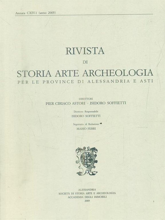 Rivista di storia arte archeologia per le province di Alessandria …
