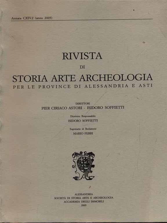 Rivista di storia arte archeologia per le province di Alessandria …