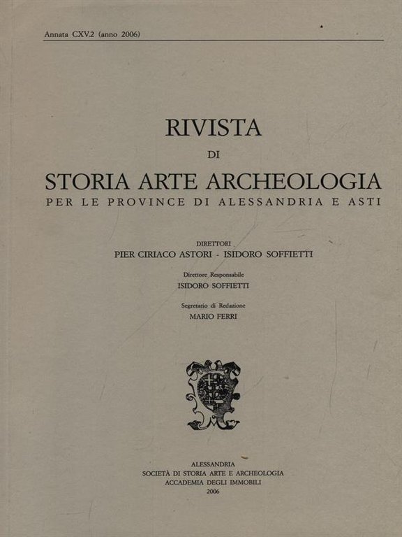 Rivista di storia arte archeologia per le province di Alessandria …