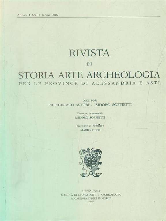 Rivista di storia arte archeologia per le province di Alessandria …