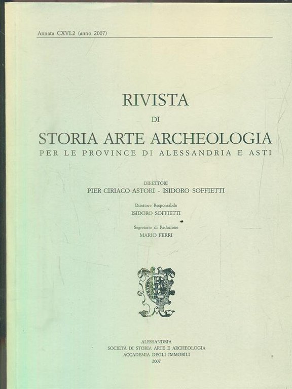Rivista di storia arte archeologia per le province di Alessandria …