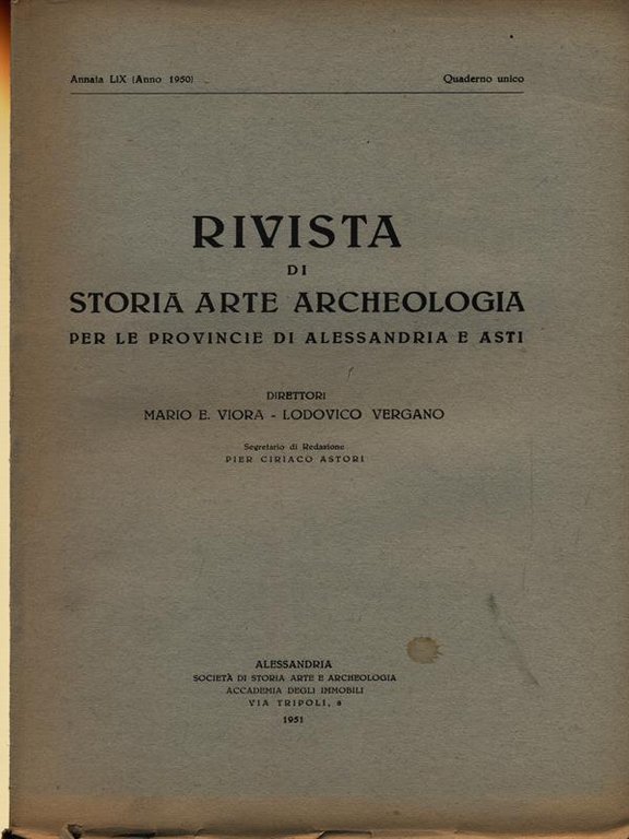 Rivista di storia arte archeologia per le province di Alessandria …
