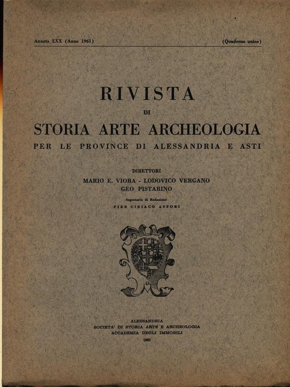 Rivista di storia arte archeologia per le province di Alessandria …