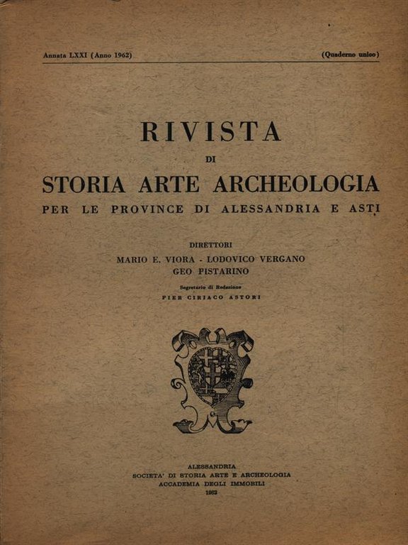 Rivista di storia arte archeologia per le province di Alessandria …
