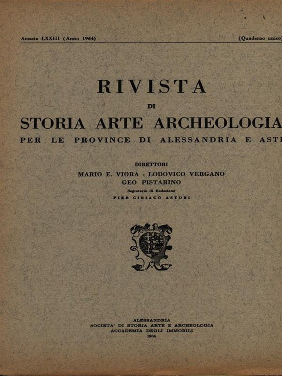 Rivista di storia arte archeologia per le province di Alessandria …