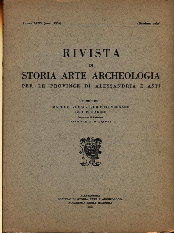 Rivista di storia arte archeologia per le province di Alessandria …