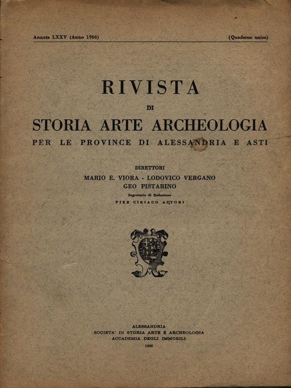 Rivista di storia arte archeologia per le province di Alessandria …