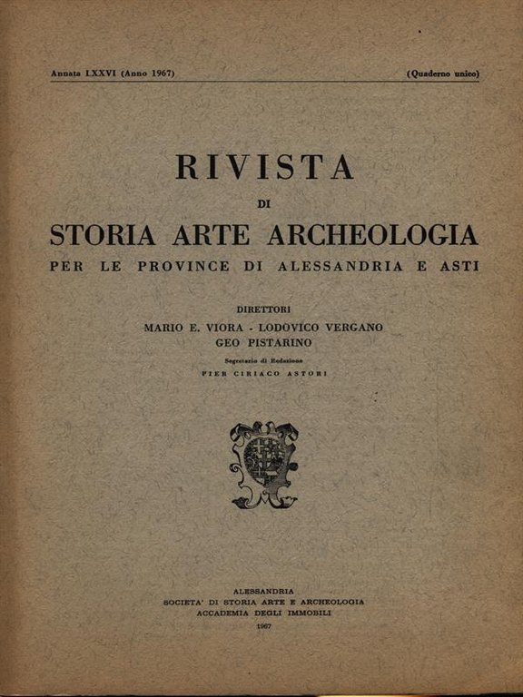 Rivista di storia arte archeologia per le province di Alessandria …