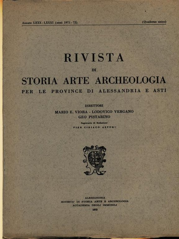 Rivista di storia arte archeologia per le province di Alessandria …