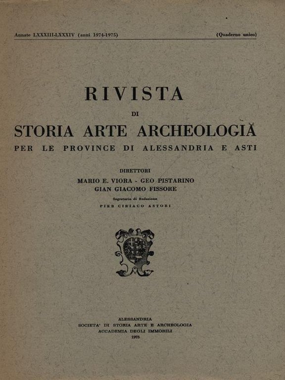 Rivista di storia arte archeologia per le province di Alessandria …