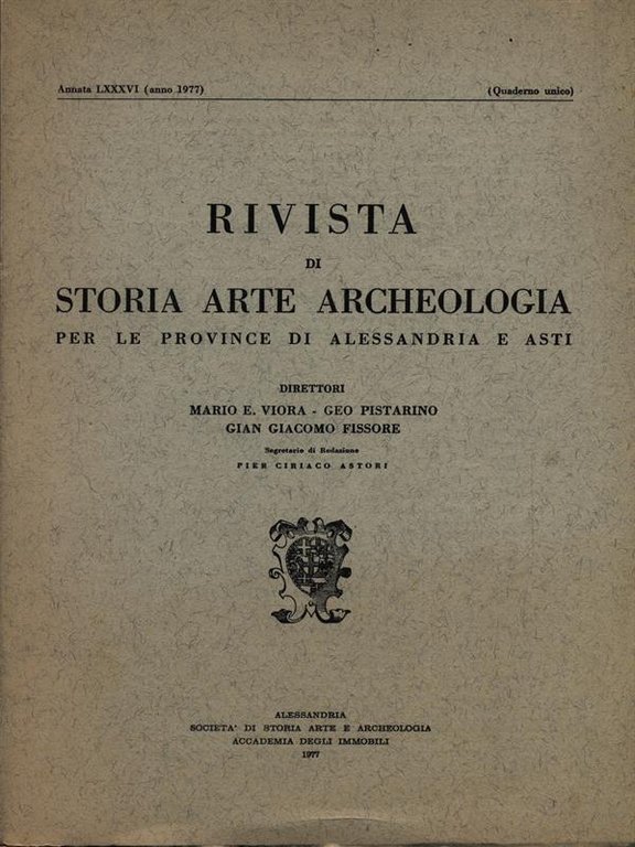 Rivista di storia arte archeologia per le province di Alessandria …