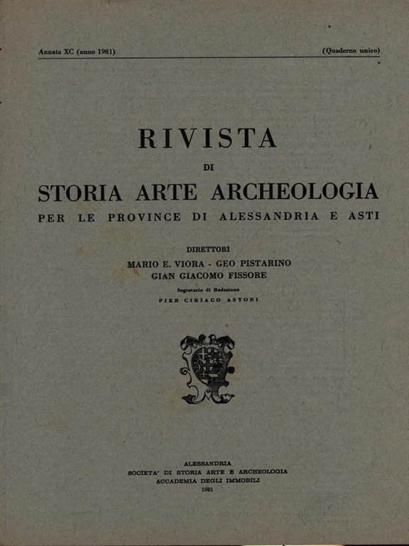 Rivista di storia arte archeologia per le province di Alessandria …