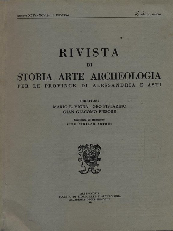 Rivista di storia arte archeologia per le province di Alessandria …
