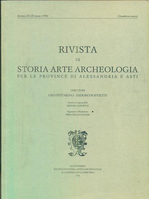 Rivista di storia arte archeologia per le province di Alessandria …