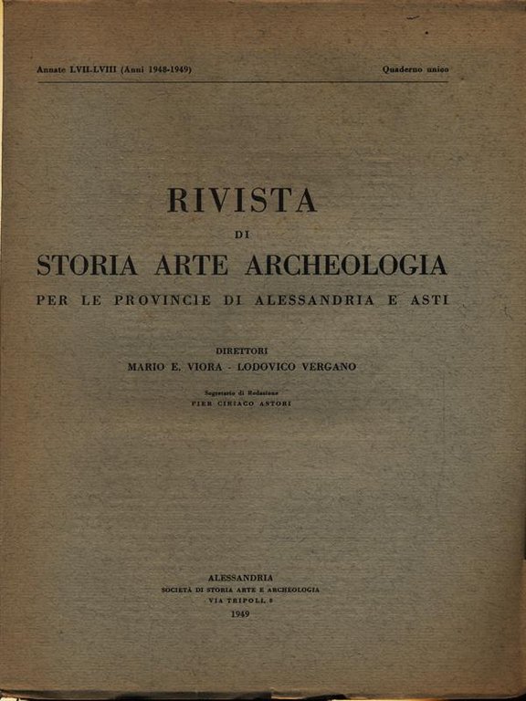 Rivista di storia arte archeologia per le province di Alessandria …