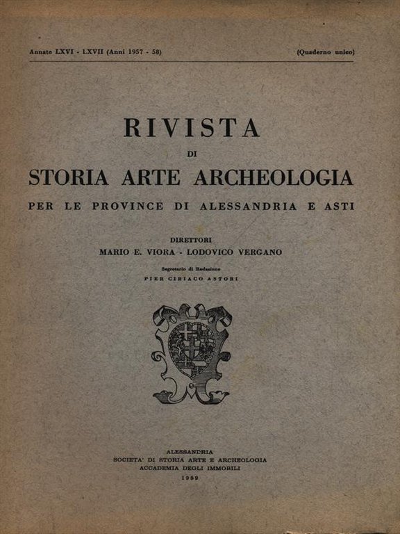 Rivista di storia arte archeologia per le province di Alessandria …