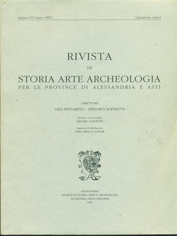 Rivista di storia arte archeologia per le province di Alessandria …