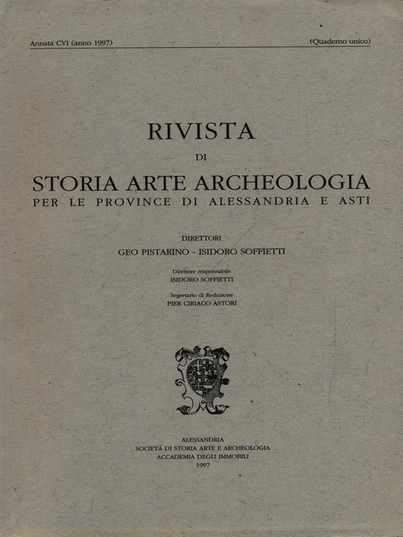 Rivista di storia arte archeologia per le province di Alessandria …