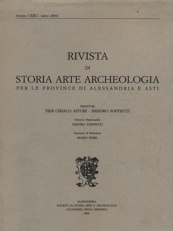 Rivista di storia arte archeologia per le province di Alessandria …