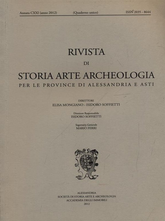 Rivista di storia arte archeologia per le province di Alessandria …