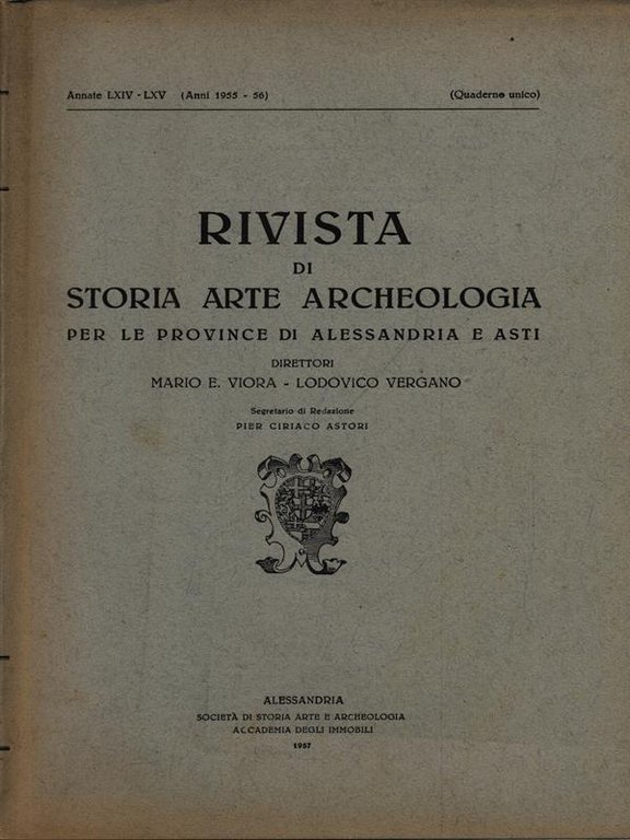 Rivista di storia arte archeologia per le province di Alessandria …