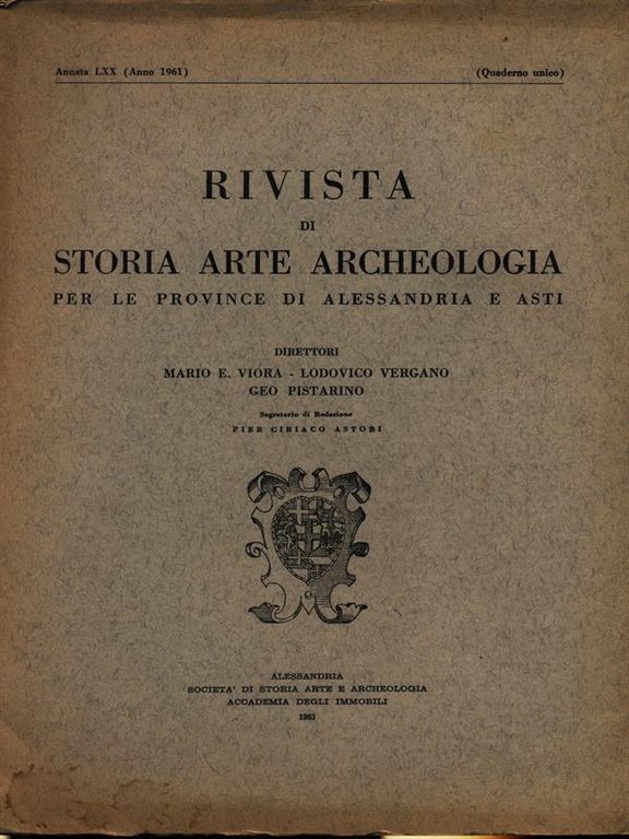 Rivista di storia arte archeologia per le province di Alessandria …
