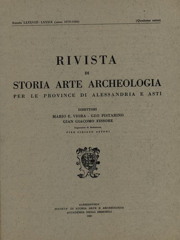 Rivista di storia arte archeologia per le province di Alessandria …
