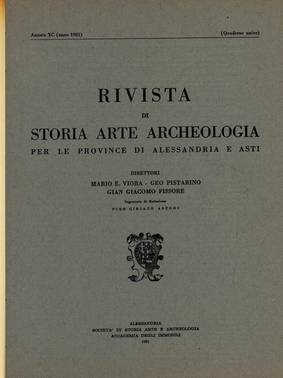 Rivista di storia arte archeologia per le province di Alessandria …