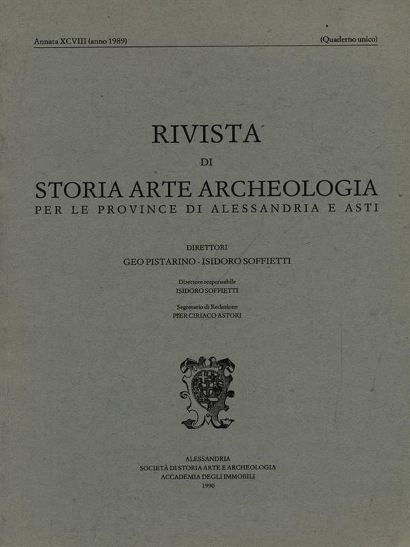 Rivista di storia arte archeologia per le province di Alessandria …