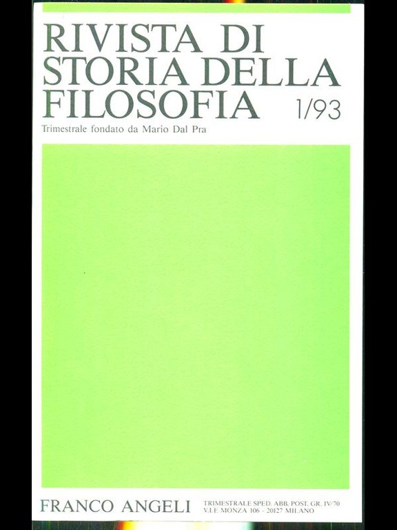 Rivista di storia della filosofia 1/93