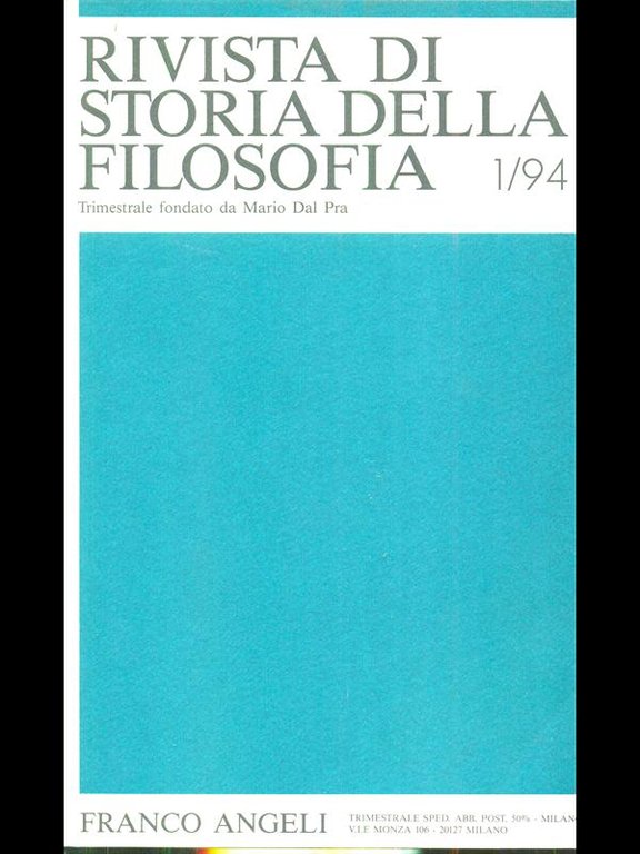 Rivista di storia della filosofia 1/94