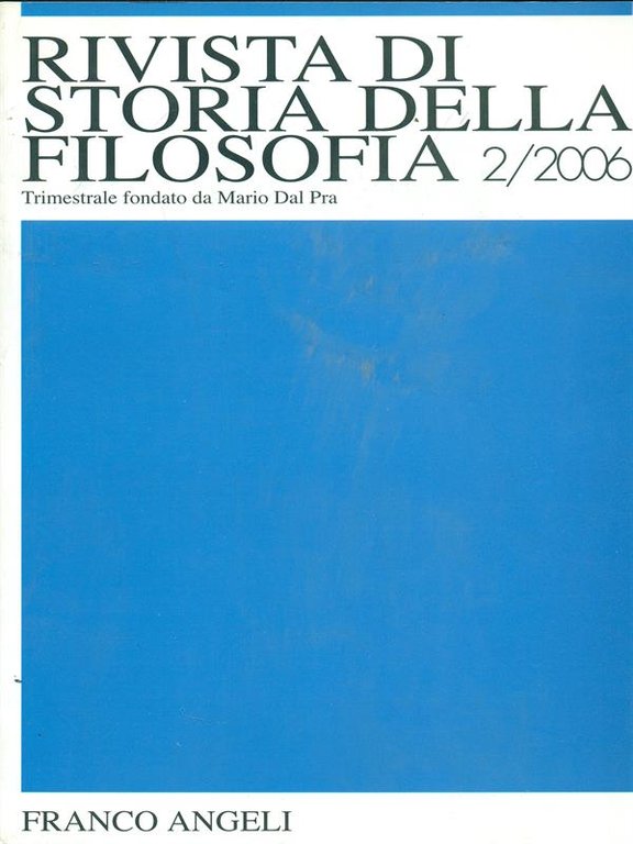 Rivista di storia della filosofia 2/2006