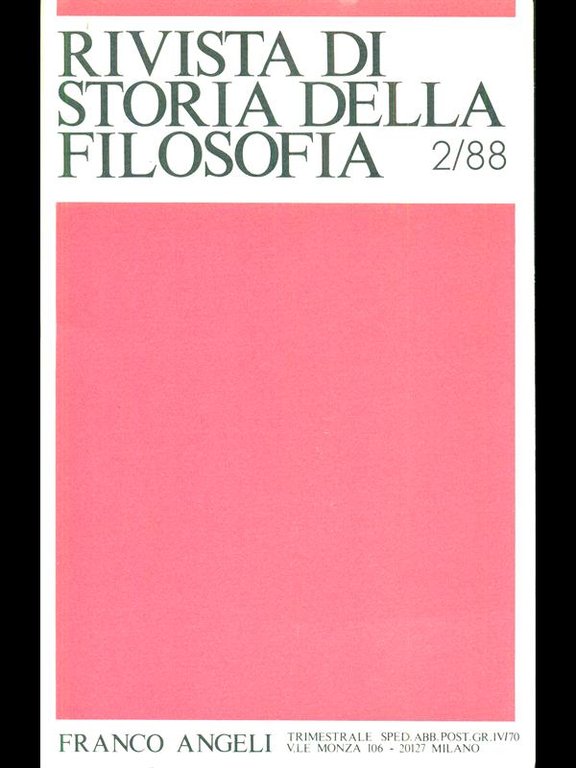 Rivista di storia della filosofia 2/88