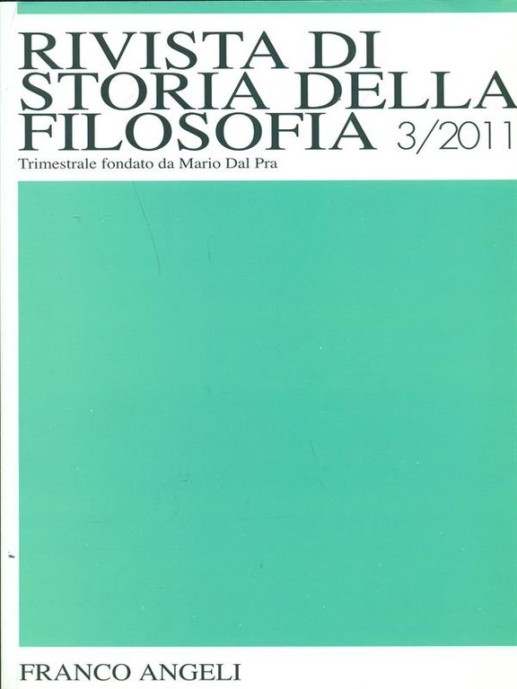 Rivista di storia della filosofia 3/2011