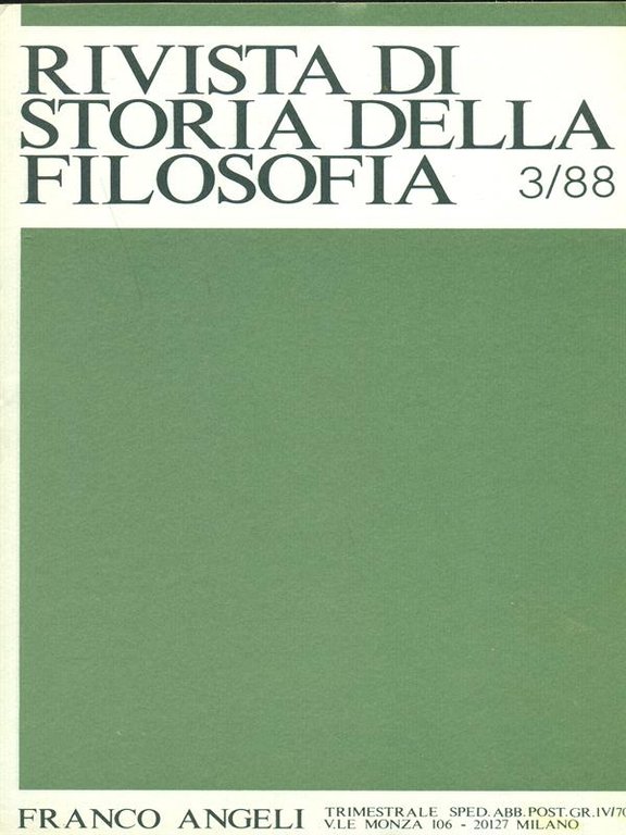 Rivista di storia della filosofia 3/88